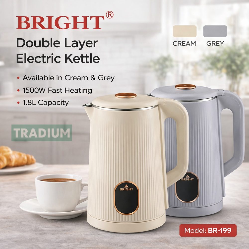 Bright Double Layer Electric Kettle BR-199