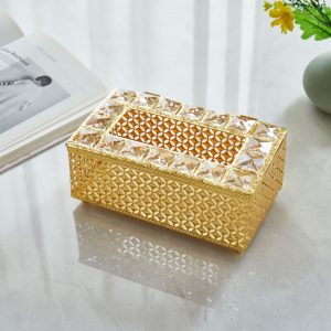 Golden Tissue Box Holder photo 1